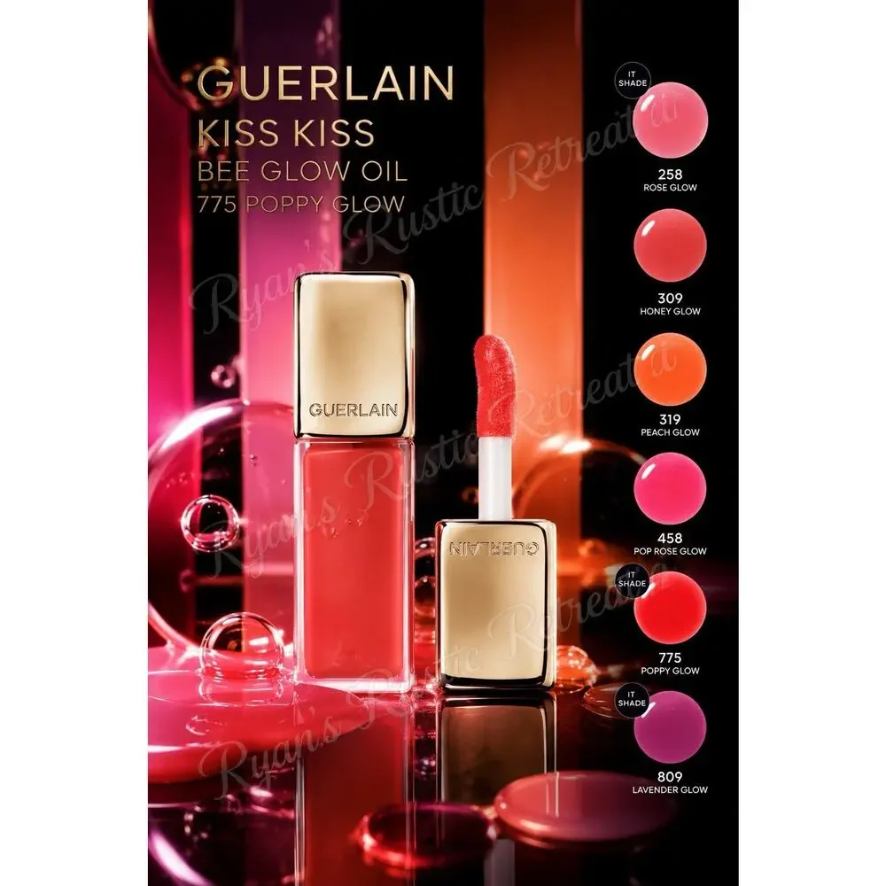 Guerlain - Kiss Kiss - Bee Glow Oil - Shade: 775 Poppy Glow - 0.32 fl oz/ 9.5 mL